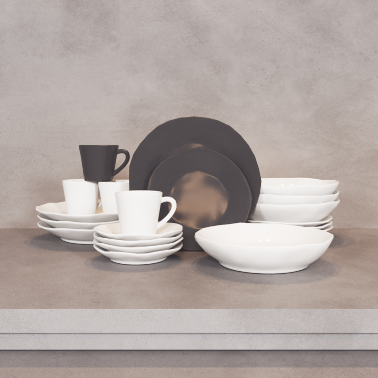 Conjunto de pratos e canecas