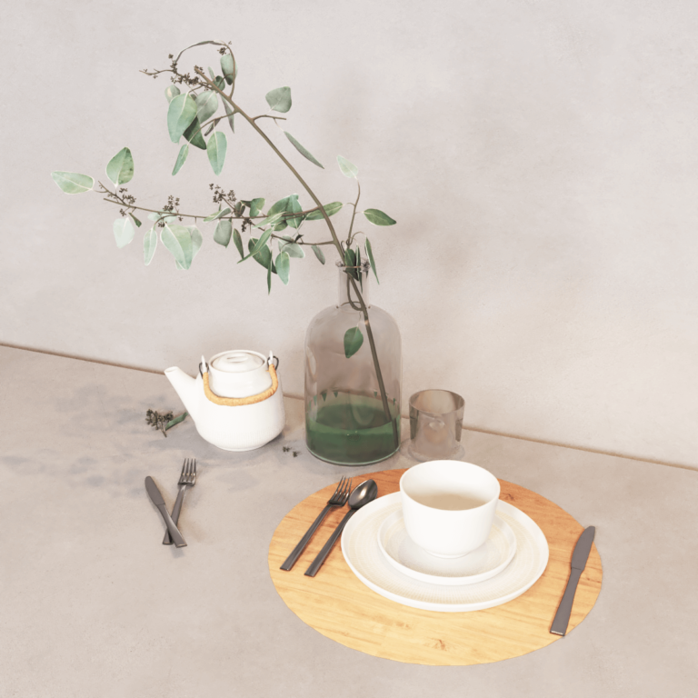 Mesa posta café da manhã