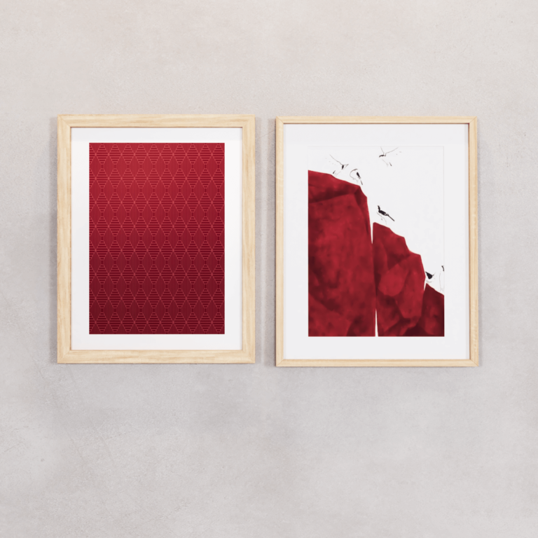 Quadros tons vermelho