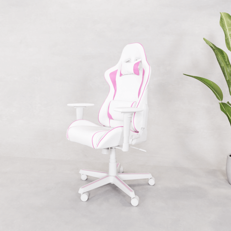 Cadeira Gamer - Branco e rosa