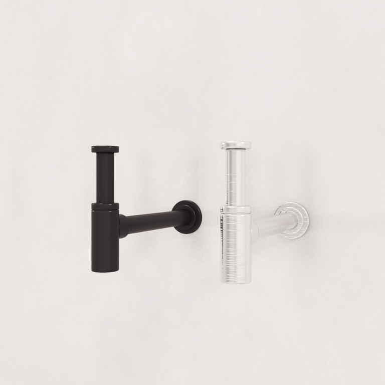 Sifão preto e inox escovado