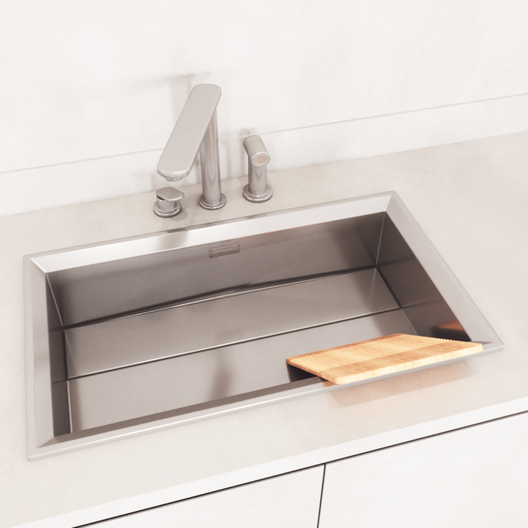 Tanque inox com esfregador