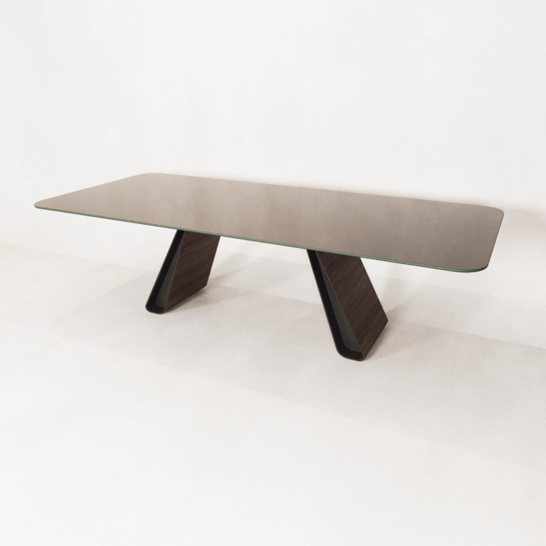 C3D - Mesa Jantar Tampo preto base madeira