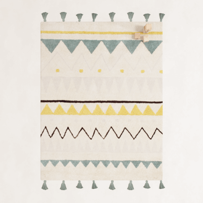 C3D - Tapete Azteca Azul Vintage - Momy Decor