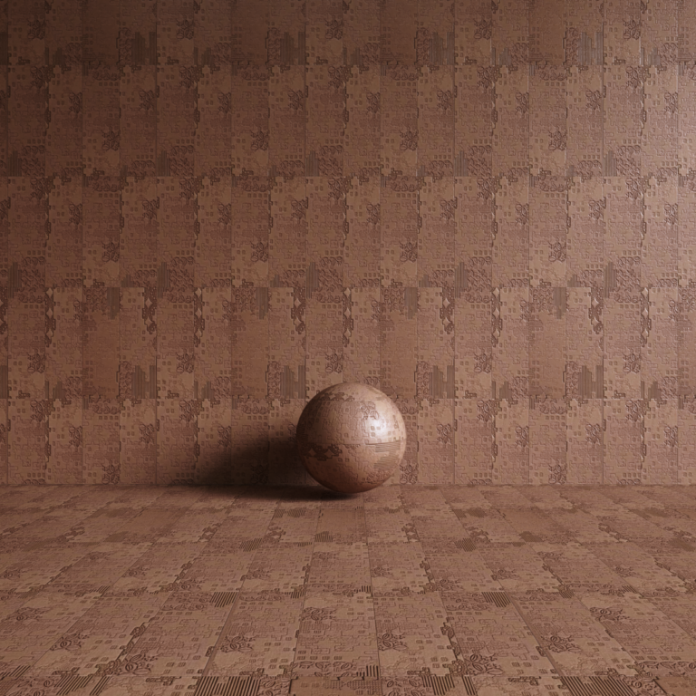 00 C3D - Bas Relief Patchwork Cipria 18x54