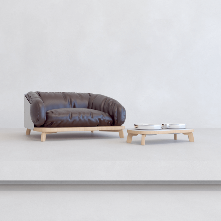 C3D - Cama e comedouro pet