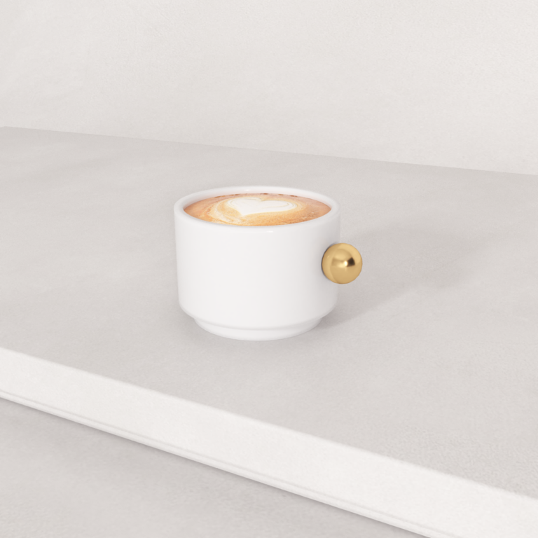 C3D - Xícara com cappuccino