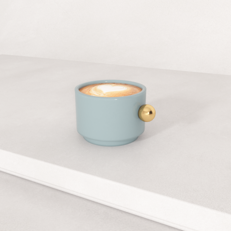 C3D - Xícara com cappuccino - verde