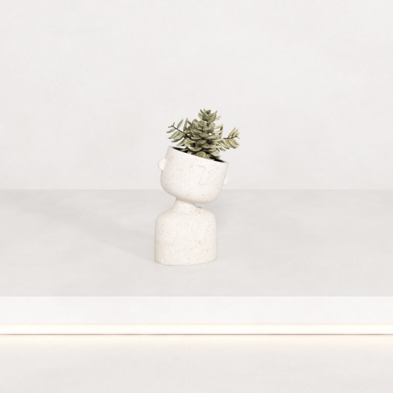 C3D - Vaso escultura com suculenta 03