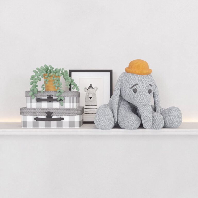 C3D - Decor elefante pelúcia e caixas