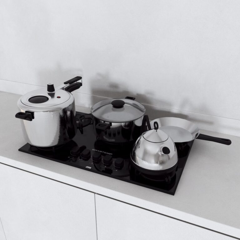 C3D - Cooktop com panelas